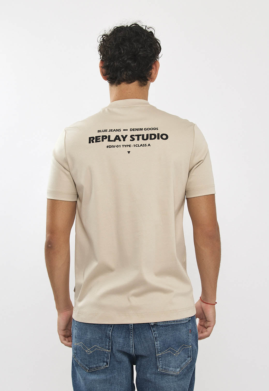 טי-שירט לגברים בצבע אבן