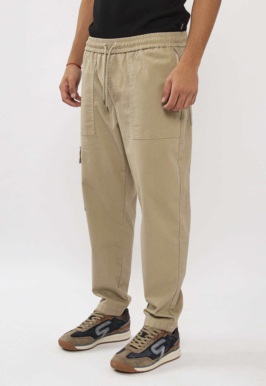 מכנסי טוויל לגברים בצבע קרם אבן