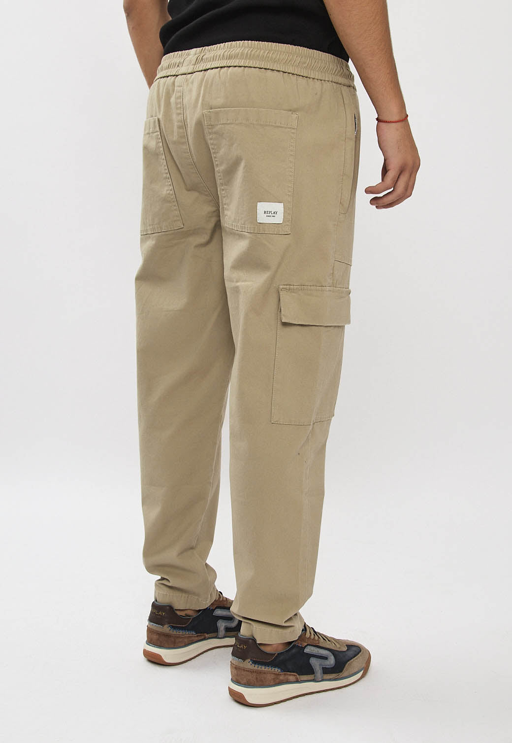 מכנסי טוויל לגברים בצבע קרם אבן