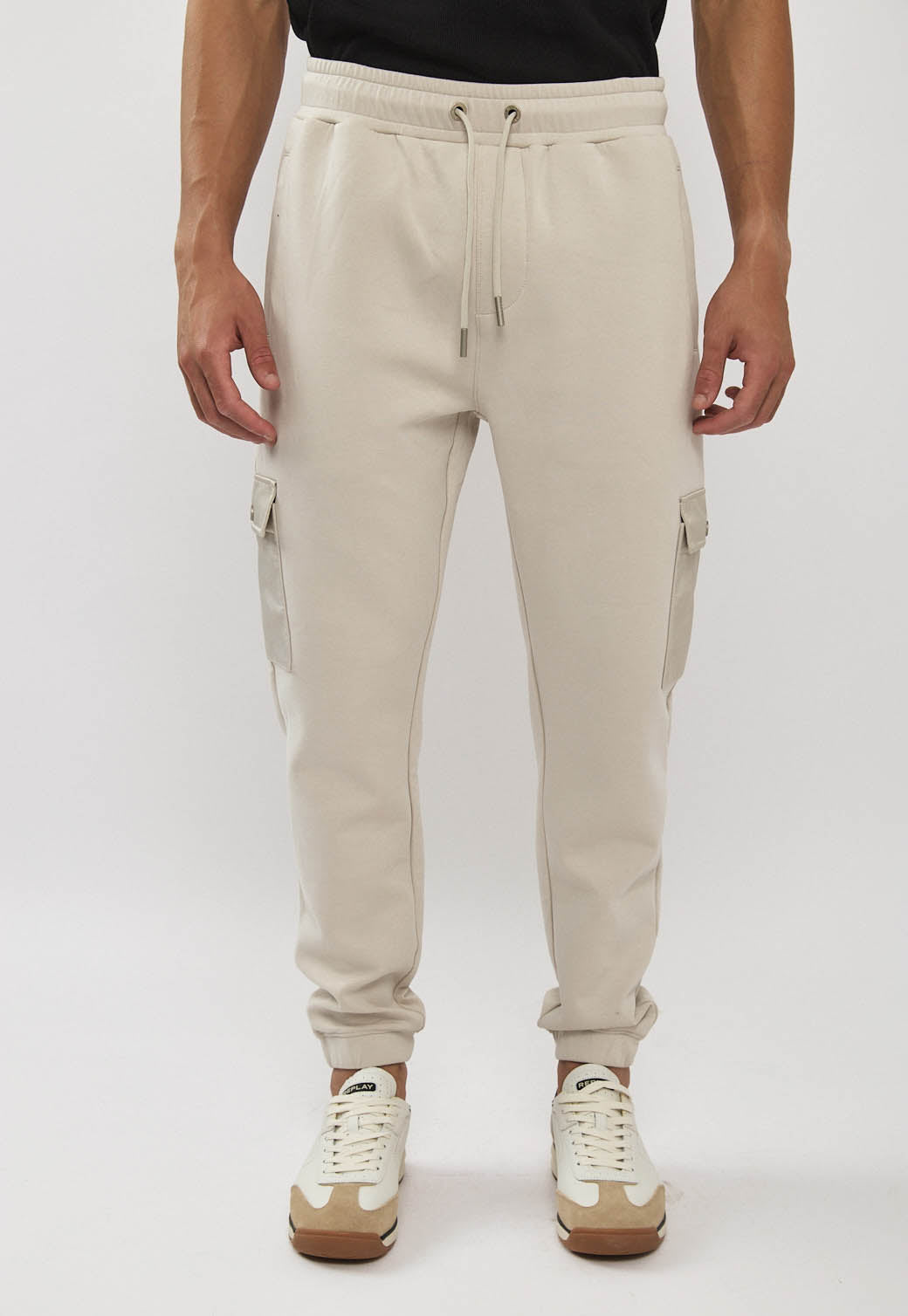 מכנסי ג׳וגר ולור לגברים בצבע חול