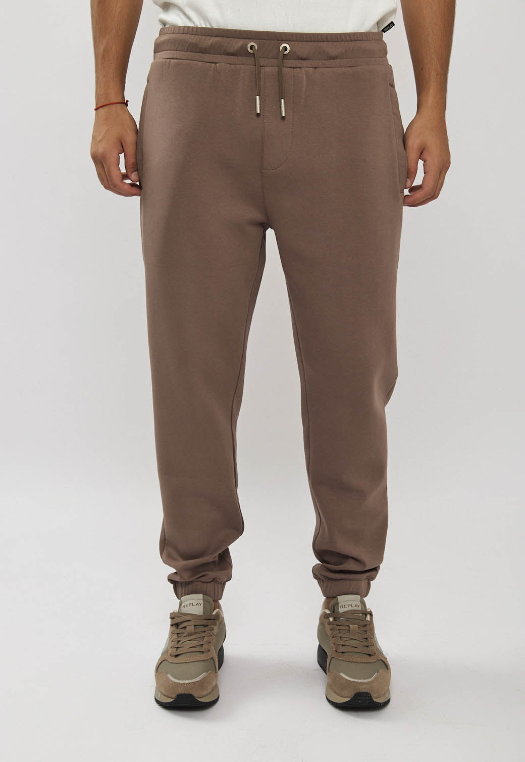 מכנסי טרנינג לגברים בצבע קאמל