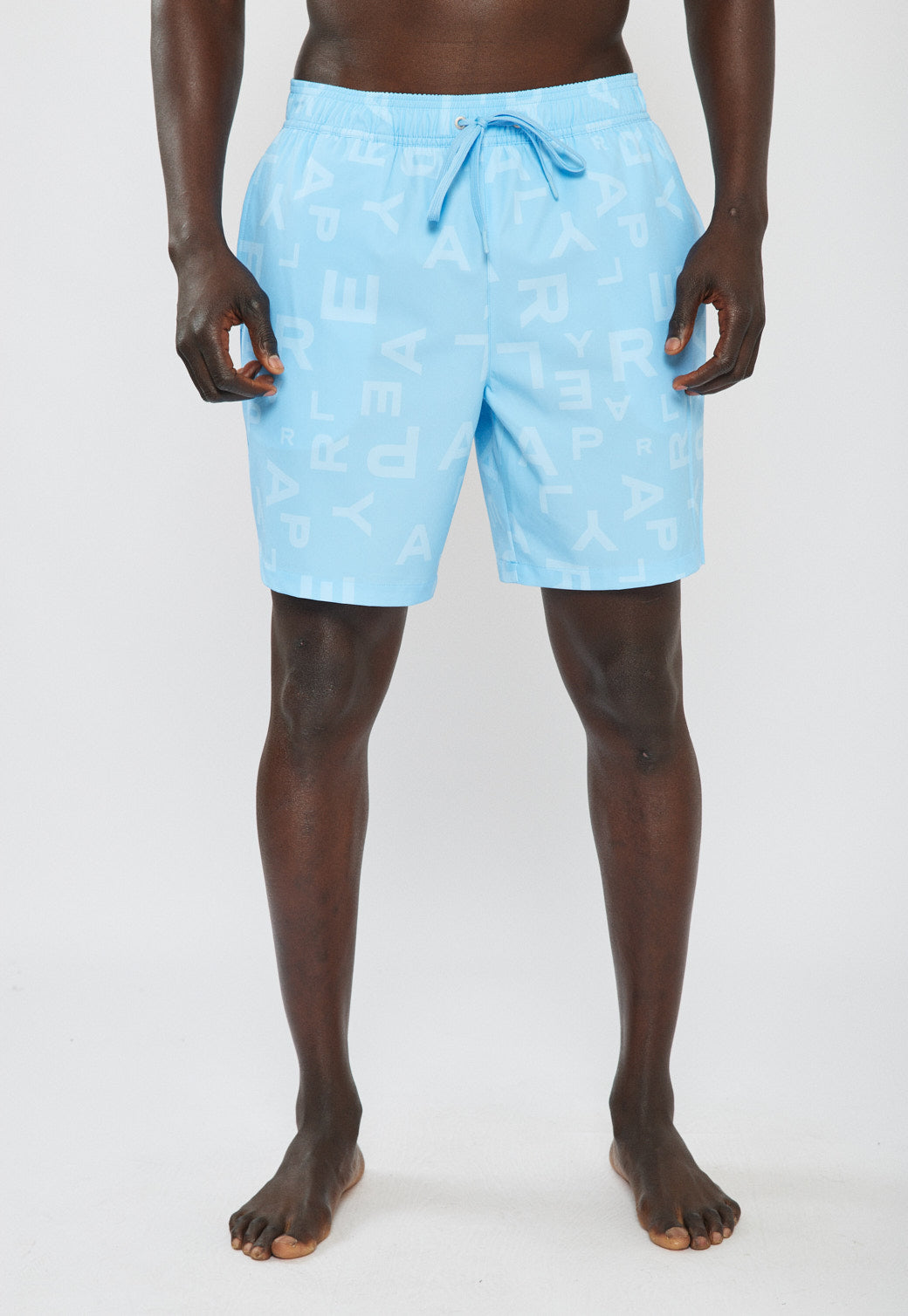 בגד ים לגברים בצבע תכלת עם הדפס