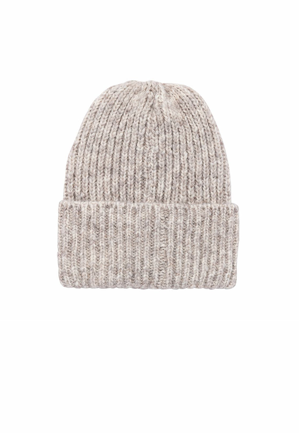 כובע גרב בצבע בז' עם לוגו