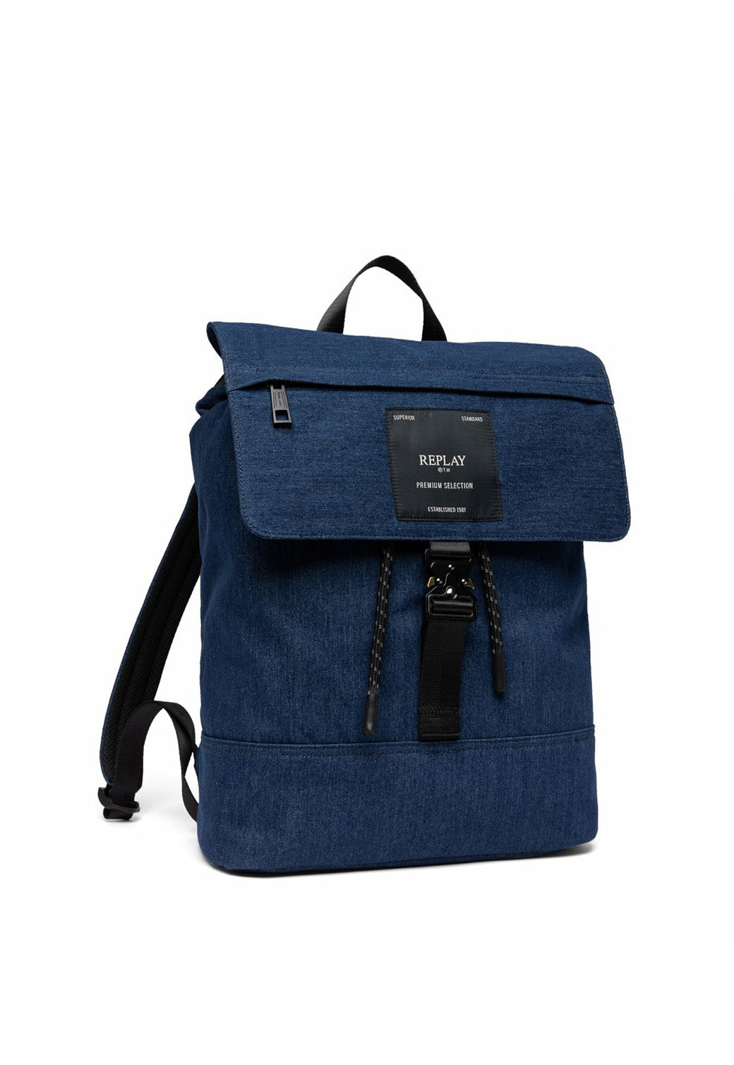 תיק גב בצבע כחול כהה עם קלפה ואבזם קדמי