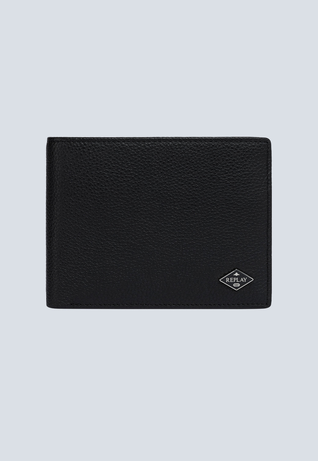 ארנק שחור לגברים עם לוגו מתכתי