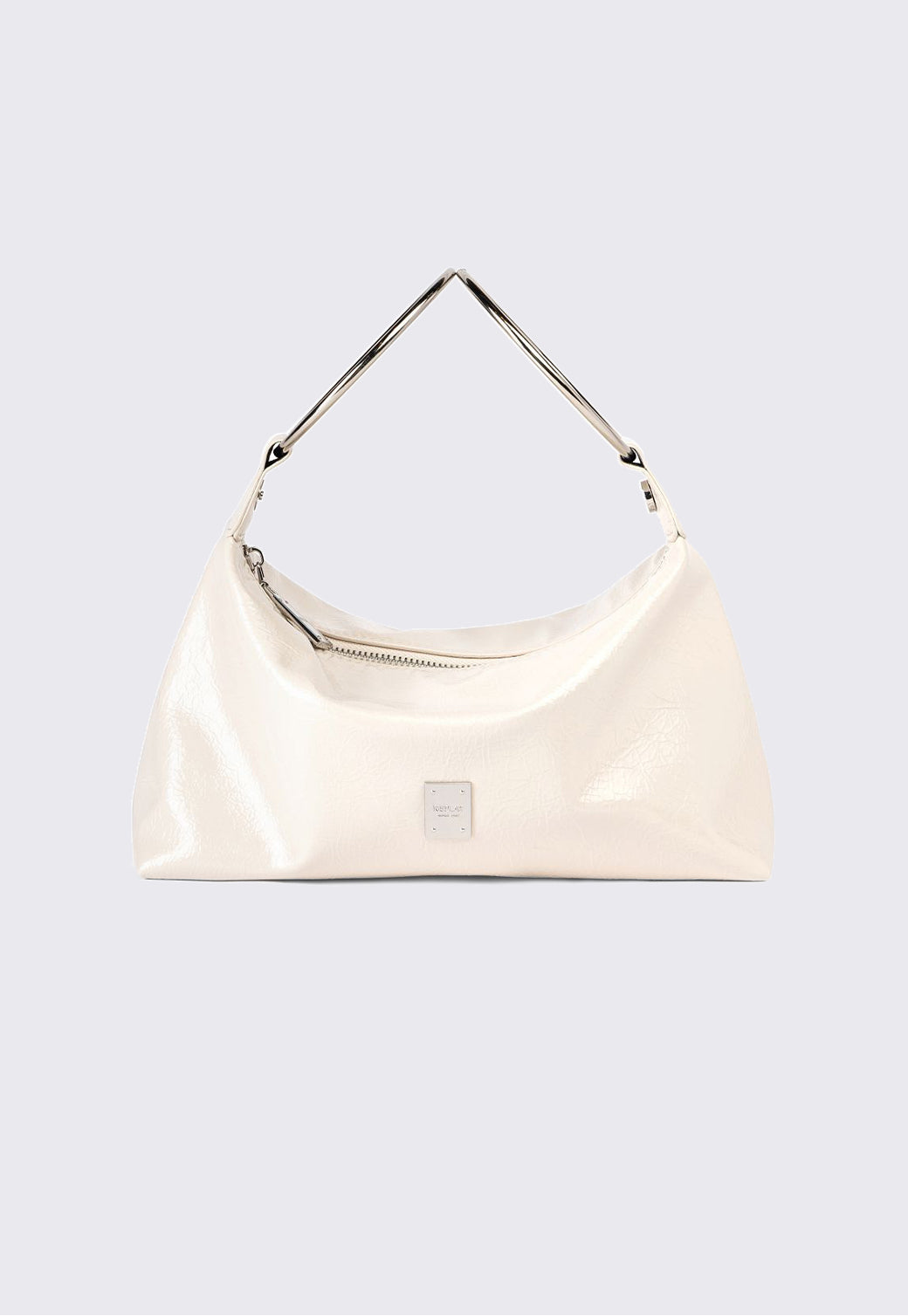 תיק כתף לנשים בצבע לבן מבריק
