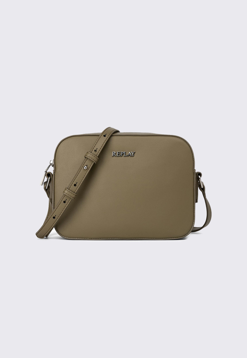 תיק צד לנשים בצבע ירוק זית עם לוגו