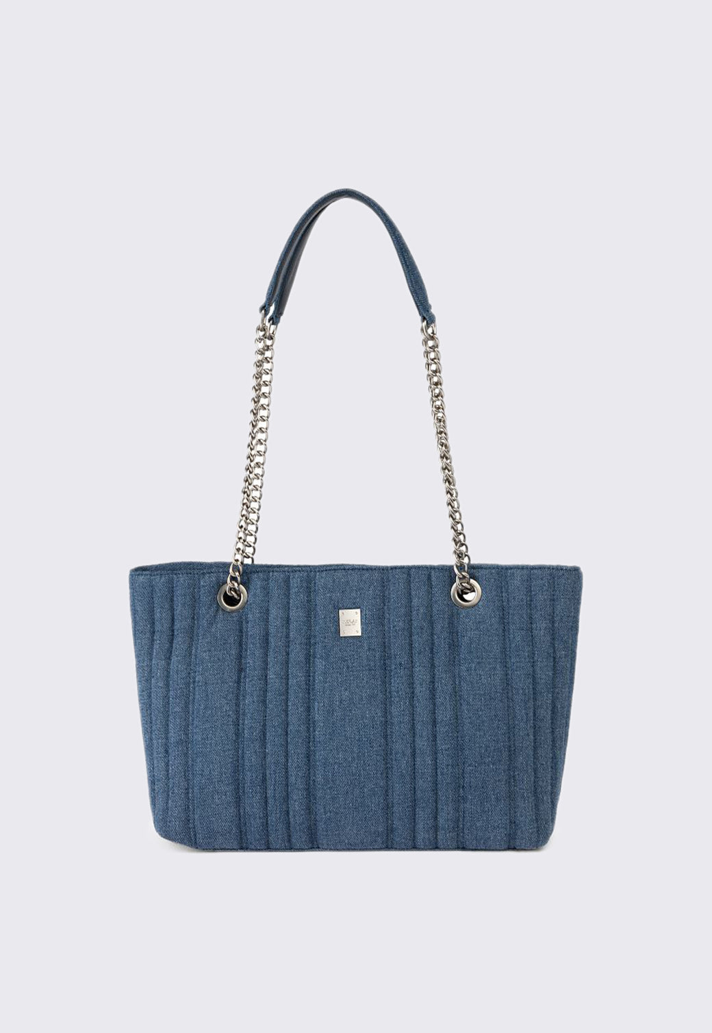 תיק Tote דנים לנשים בצבע כחול