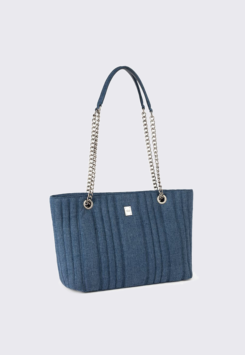 תיק Tote דנים לנשים בצבע כחול