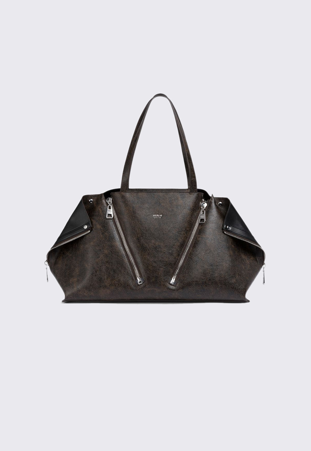 תיק יד לנשים בצבע חום כהה