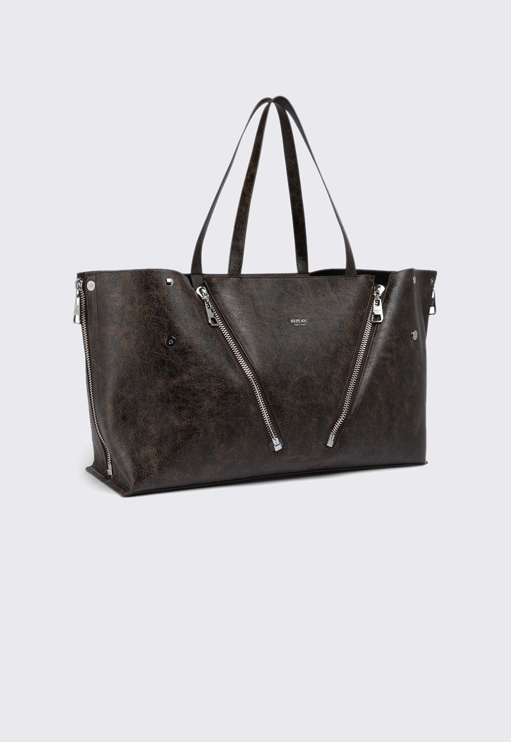 תיק יד לנשים בצבע חום כהה