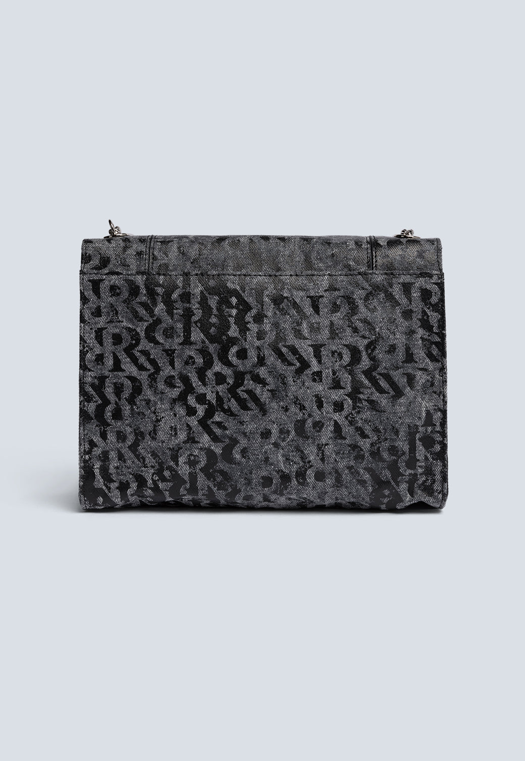 תיק ערב לנשים עם רצועת שרשרת והדפס לוגו אפור