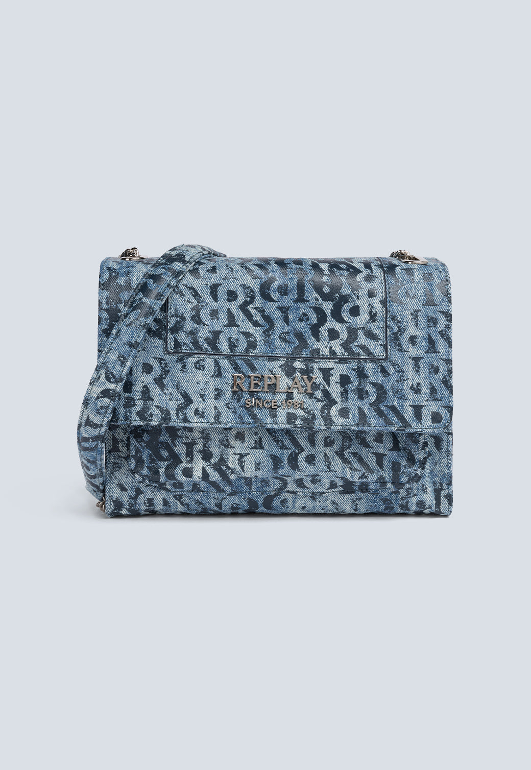 תיק צד לנשים בדוגמת דנים עם רצועת שרשרת