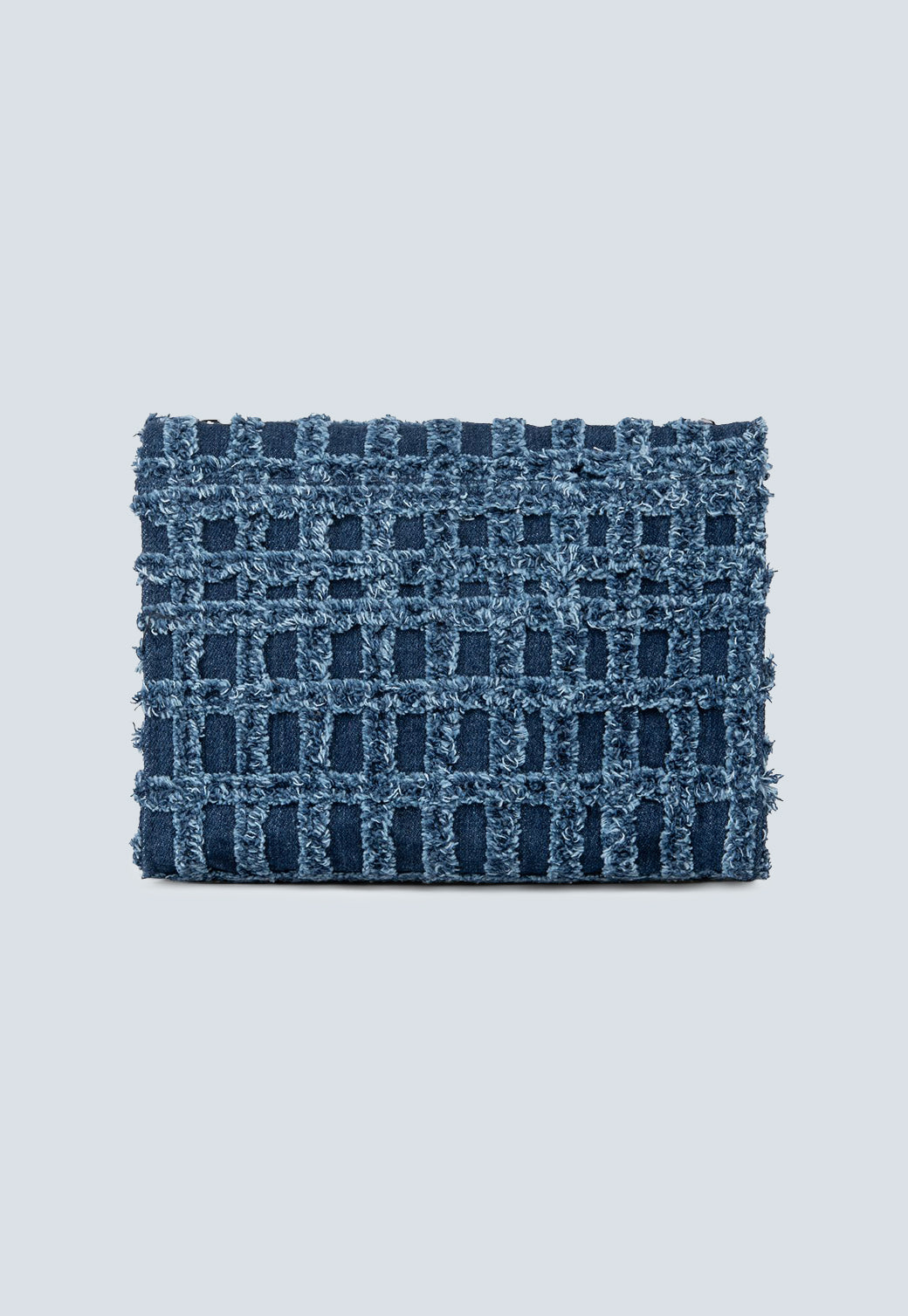 תיק צד לנשים בצבע כחול עם טקסטורה