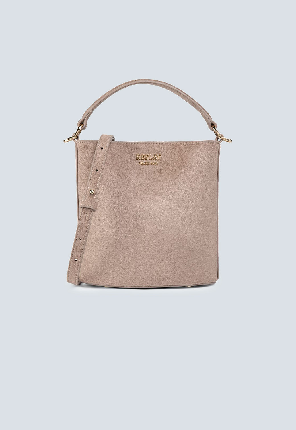 תיק יד לנשים בצבע בז' עם רצועה