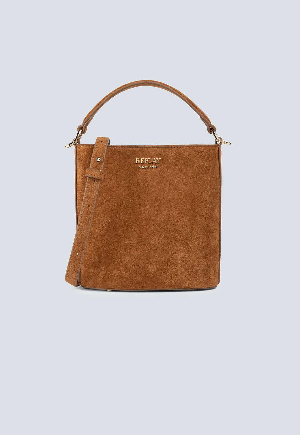 תיק יד לנשים בצבע חום עם רצועה