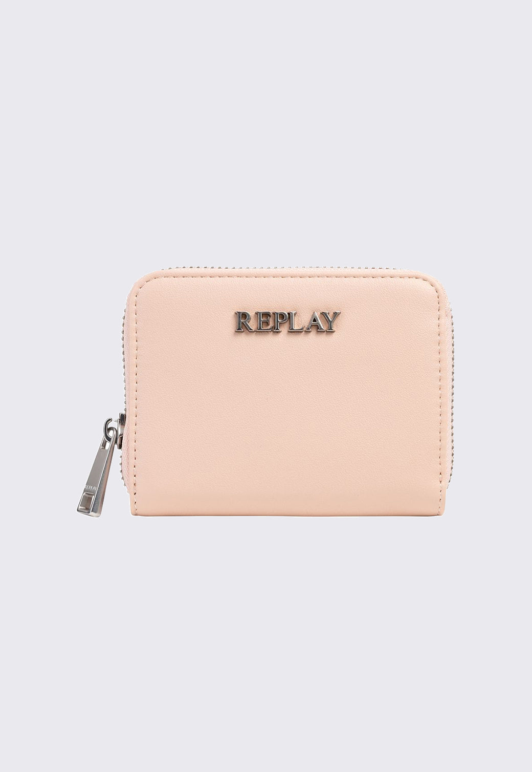 ארנק קטן לנשים בצבע פיץ' בהיר עם סגירת רוכסן