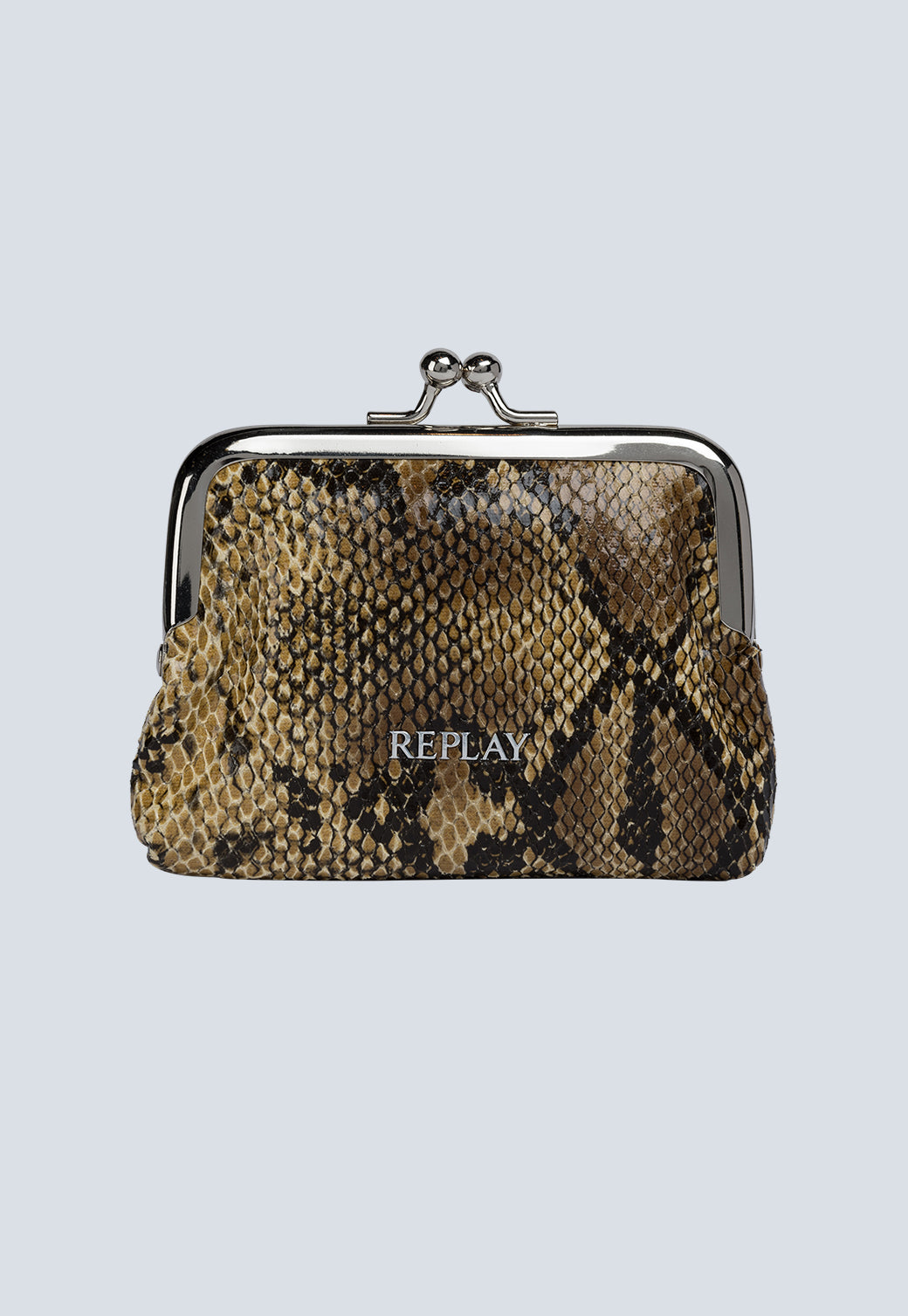 ארנק נשים קטן דמוי נחש בצבע חום