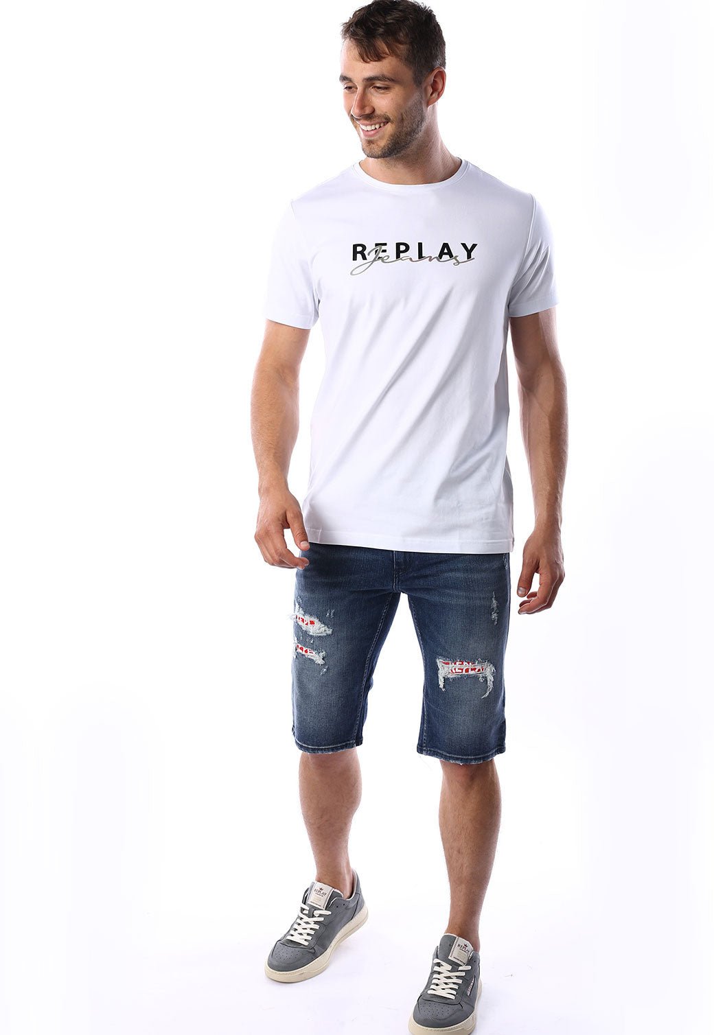 ג'ינס ברמודה עם קרעים | גברים BLUE / 31