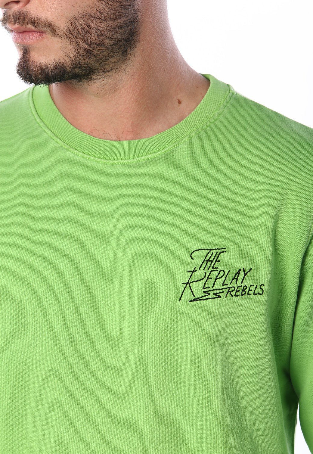 סווטשירט עם לוגו בחזה | גברים GREEN / L