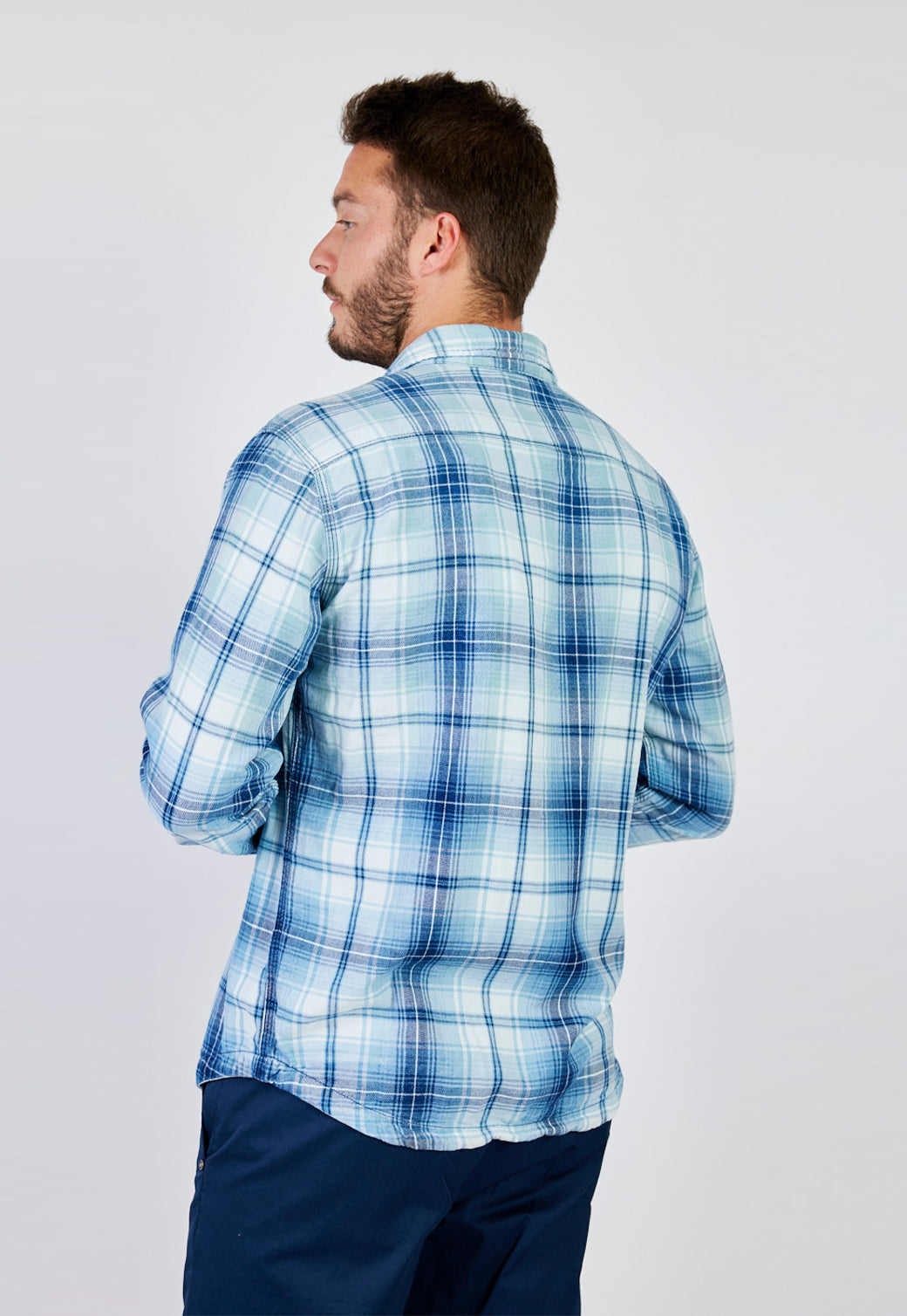 חולצת משבצות מכופתרת Plaid גברים