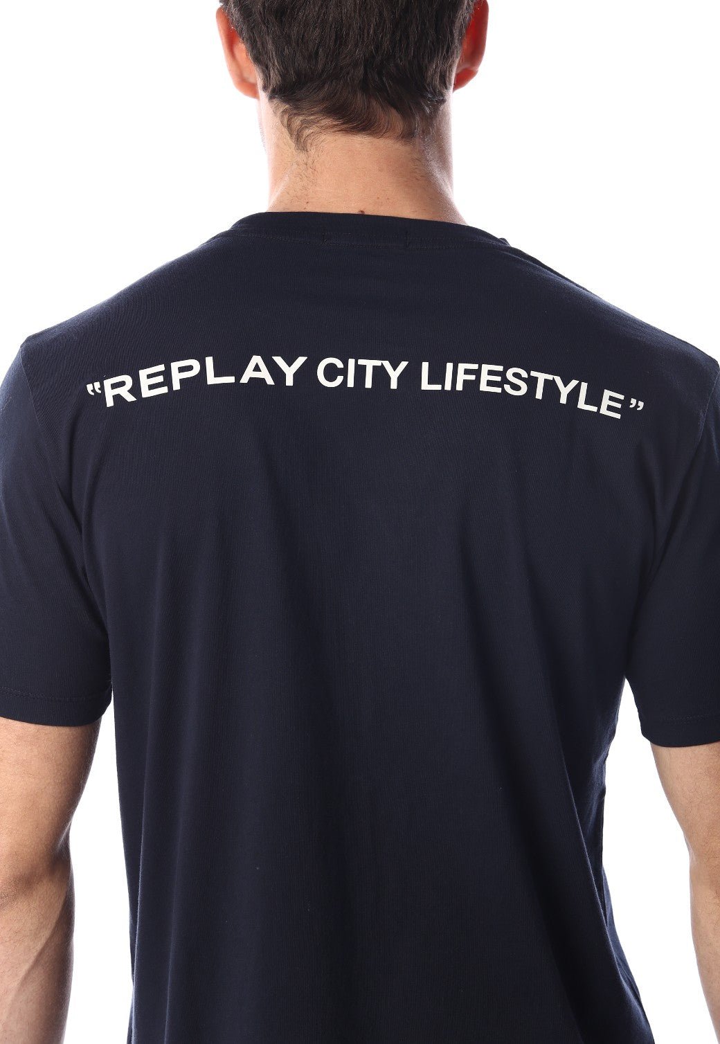 טי שירט קצרה עם לוגו | גברים BLUE / L