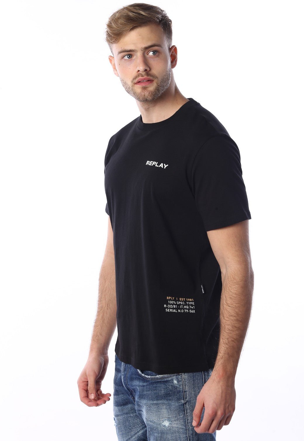 טי שירט קצרה עם לוגו | גברים BLACK / L