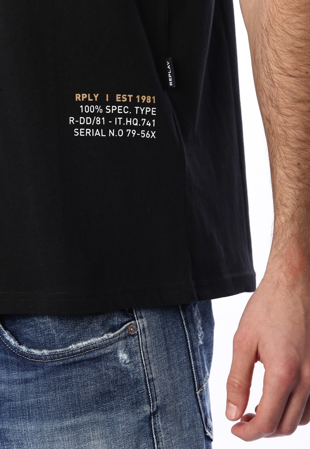 טי שירט קצרה עם לוגו | גברים BLACK / L