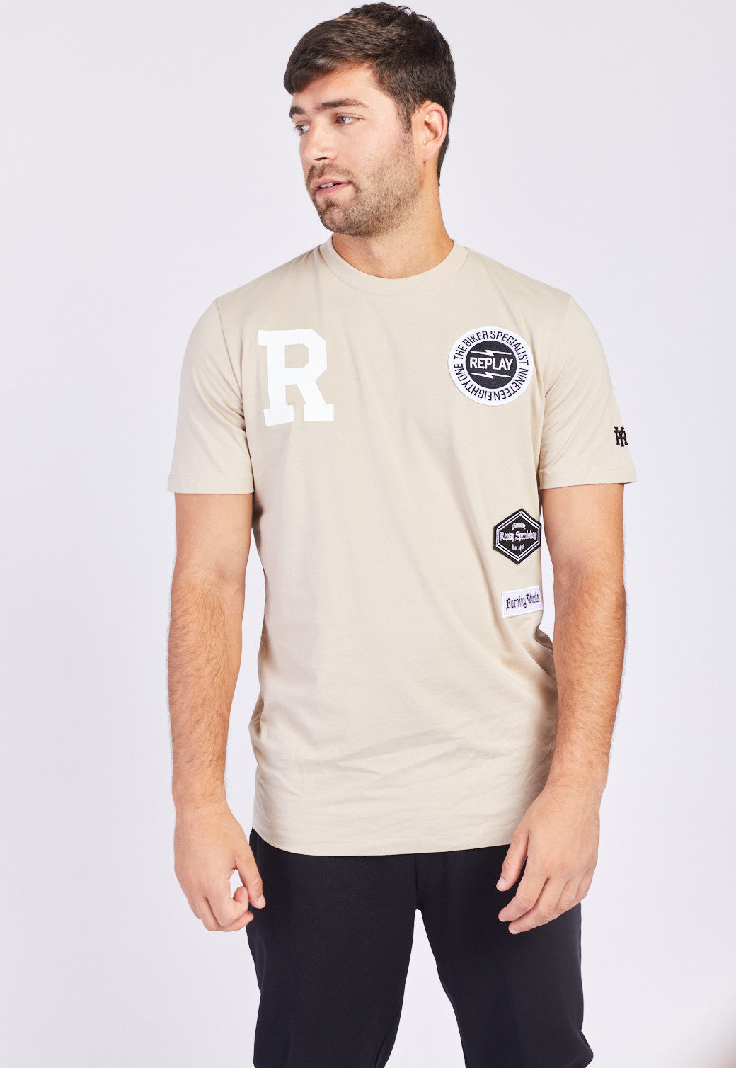 טי שירט קצרה עם הדפס גברים