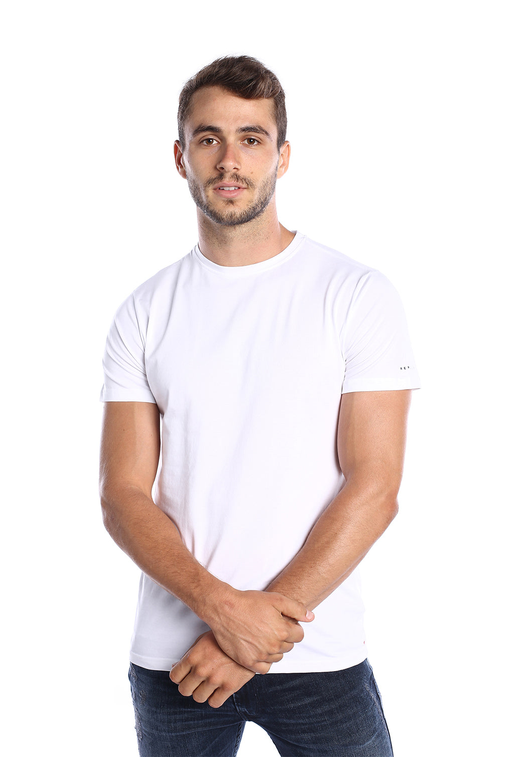טי שירט כותנה קצרה ריפליי לייקרה גברים