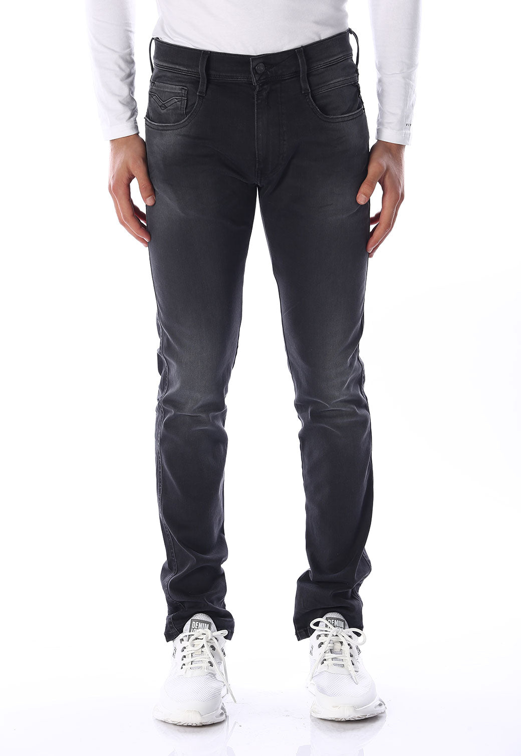 ג'ינס Anbass Slim משופשף | גברים BLACK / 31