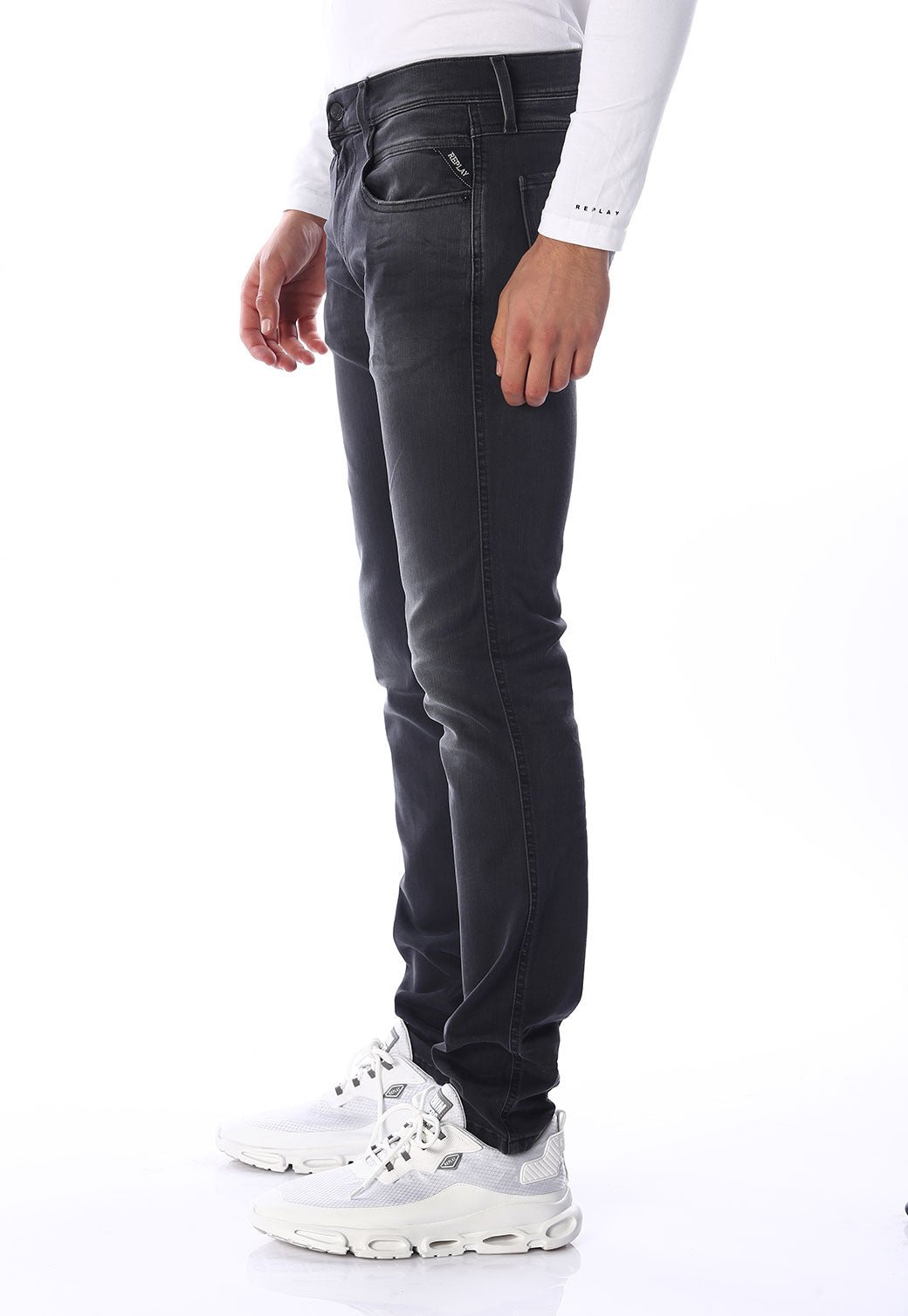 ג'ינס Anbass Slim משופשף | גברים BLACK / 31