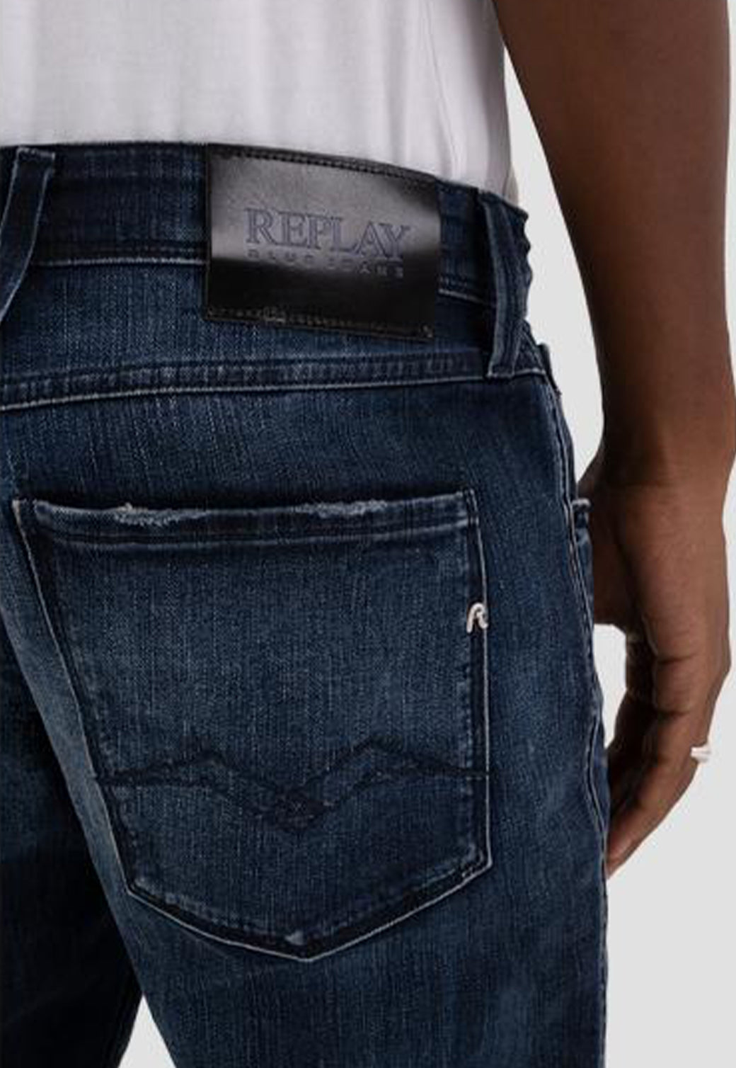 מכנסי ג'ינס Slim Fit ANBASS בצבע כחול גברים