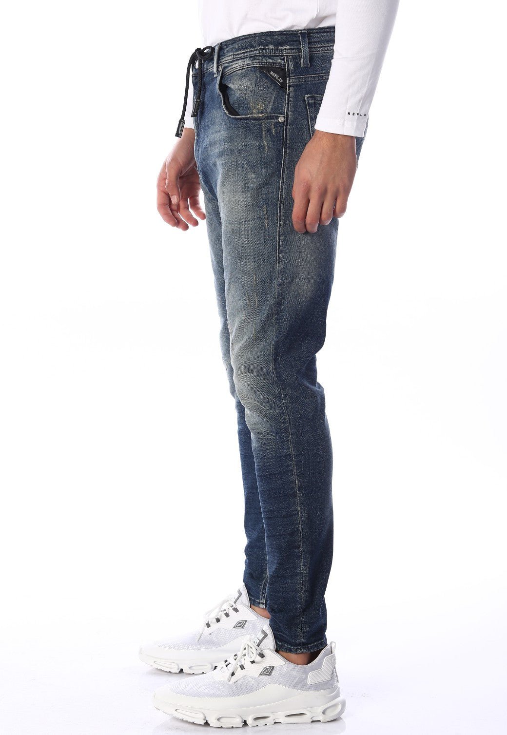 ג'ינס Kovic Antifit חגורת קשירה משופשף | גברים BLUE / 31