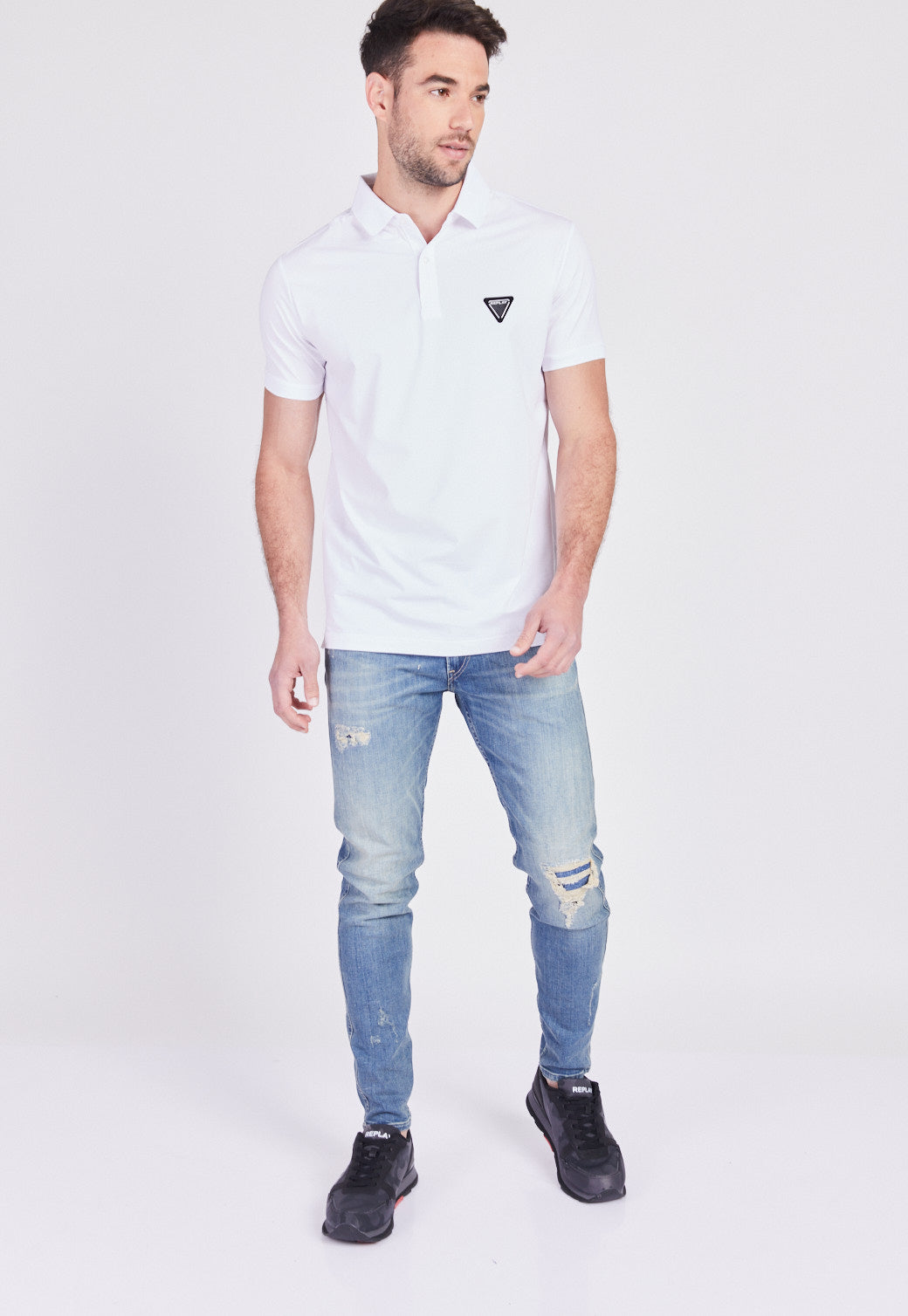 מכנסי ג'ינס Slim Fit BRONNY עם קרעים גברים