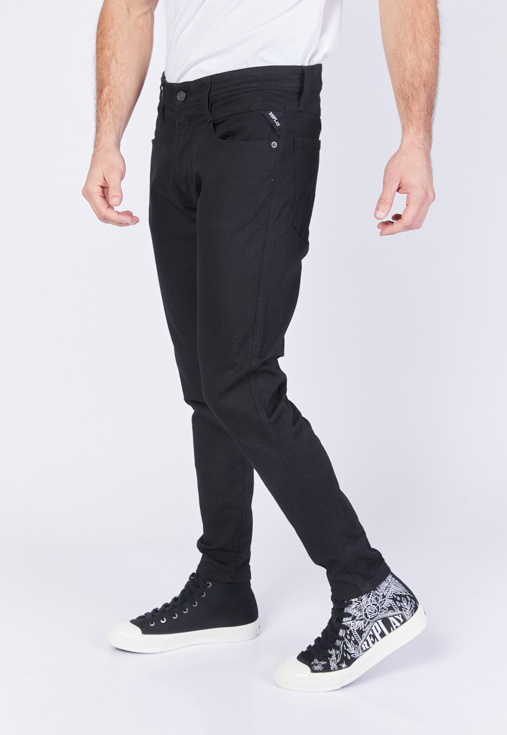 ג'ינס עם Bronny Super Slim קרעים גברים