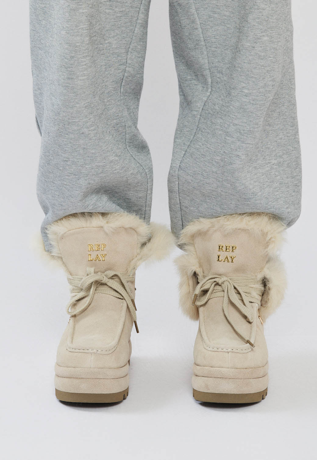 מגפוני MONIE זמש לנשים בצבע אבן