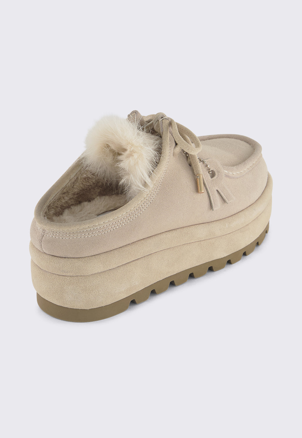 כפכפי פלטפורמה לנשים FLORA ONE בצבע בז׳