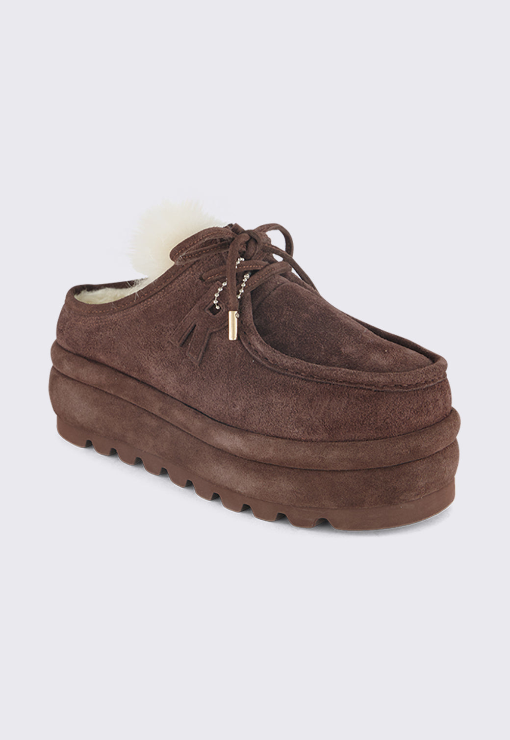 כפכפי פלטפורמה לנשים FLORA ONE בצבע חום