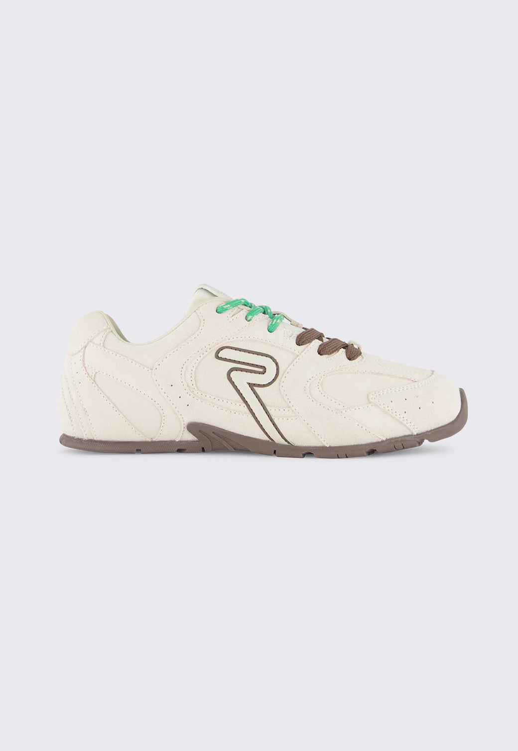 סניקרס נשים DASH ONE בצבע אוף־וויט עם לוגו R בצד ושרוכים דו־גוניים.