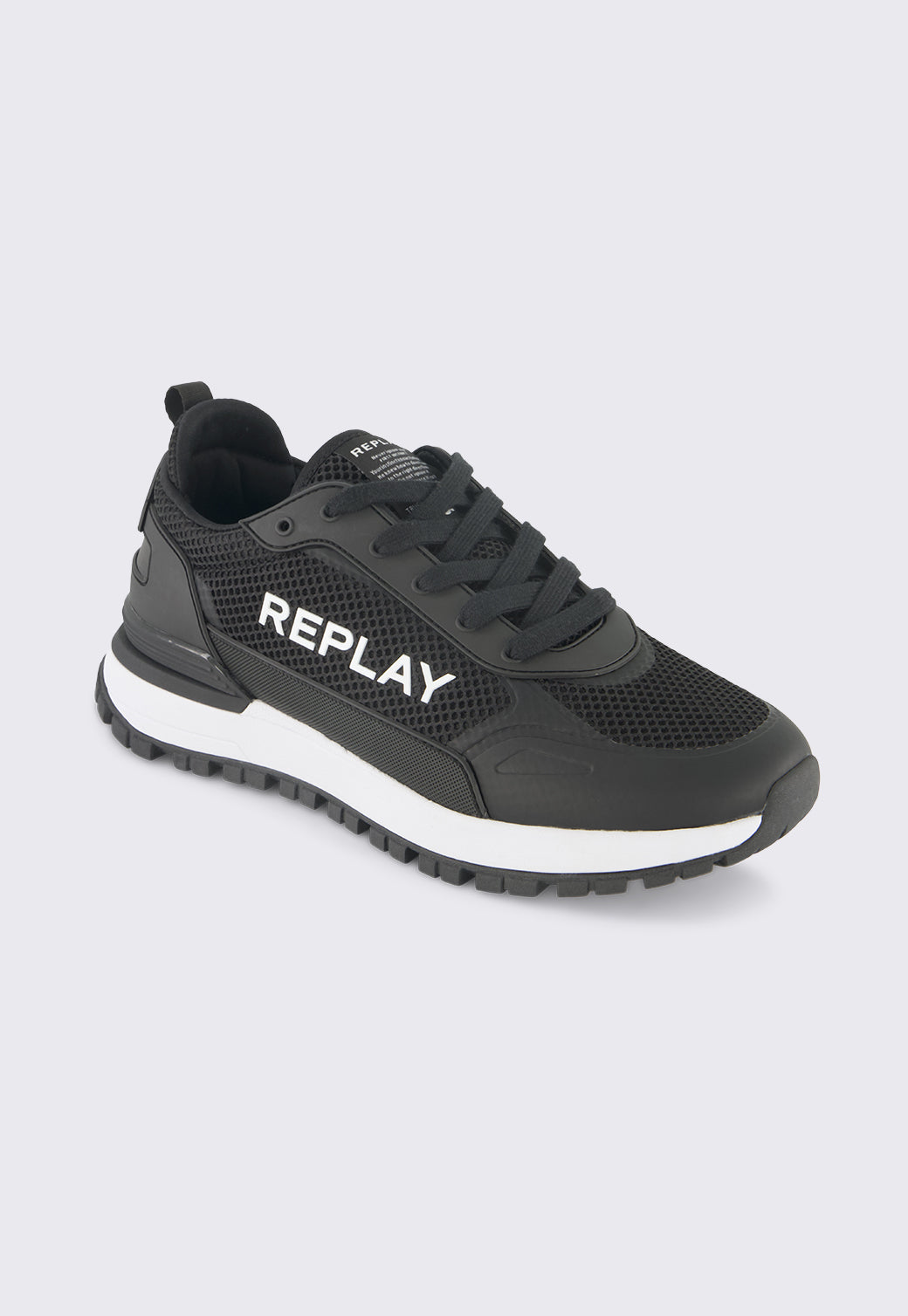 סניקרס לגברים ZIPPY בצבע שחור עם סוליה לבנה