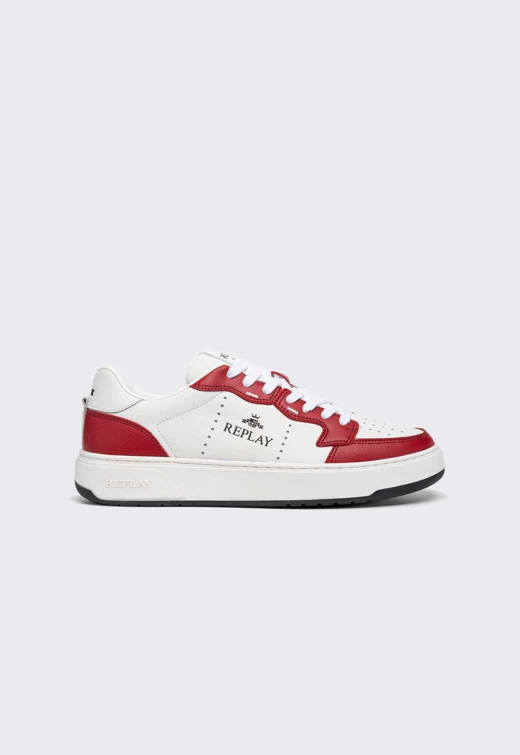סניקרס לגברים בצבע לבן עם אדום
