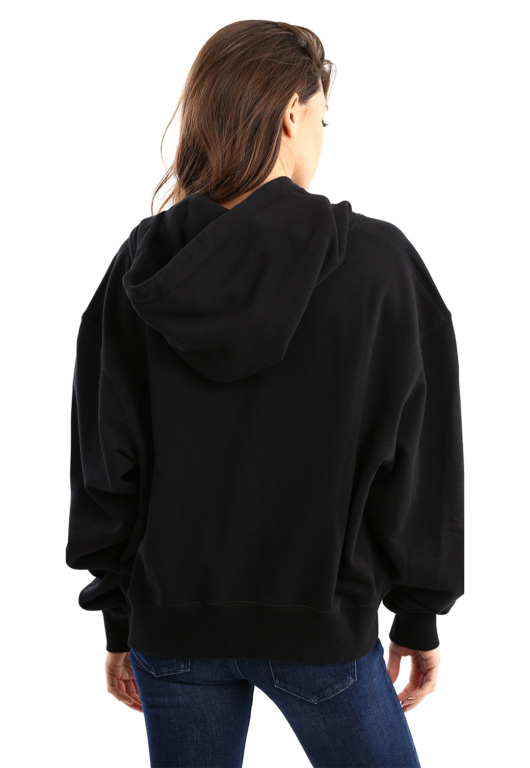 סווטשירט קפוצ'ון הדפס לוגו נשים