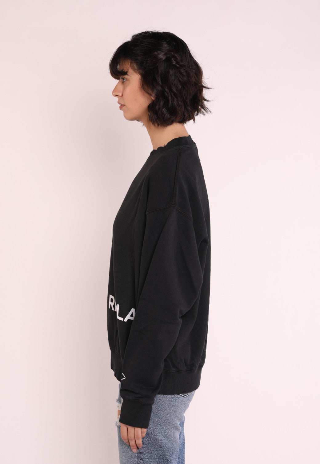 סווטשירט עם לוגו בצד | נשים BLACK / S