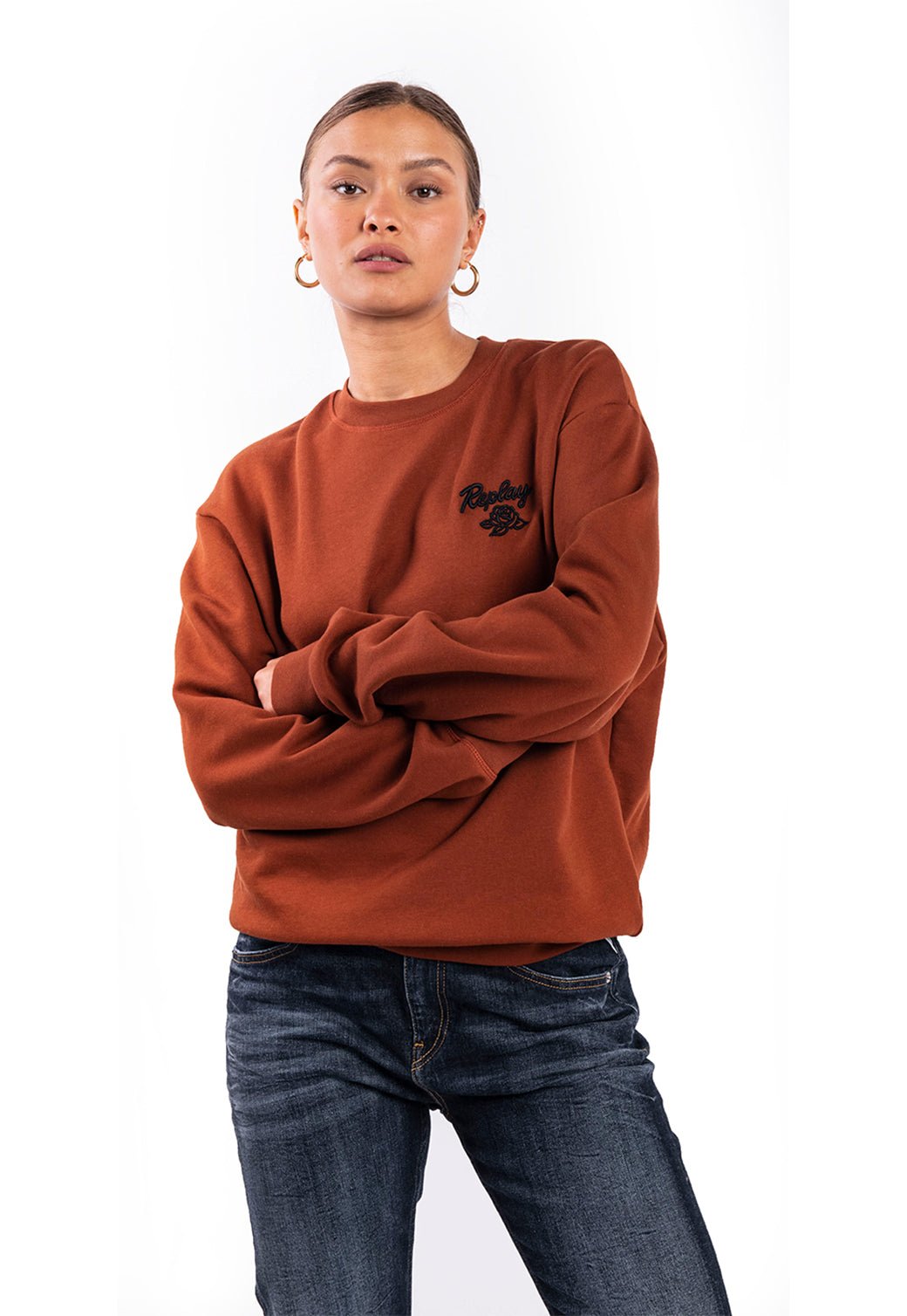 סווטשירט לוגו צד | נשים BROWN / S