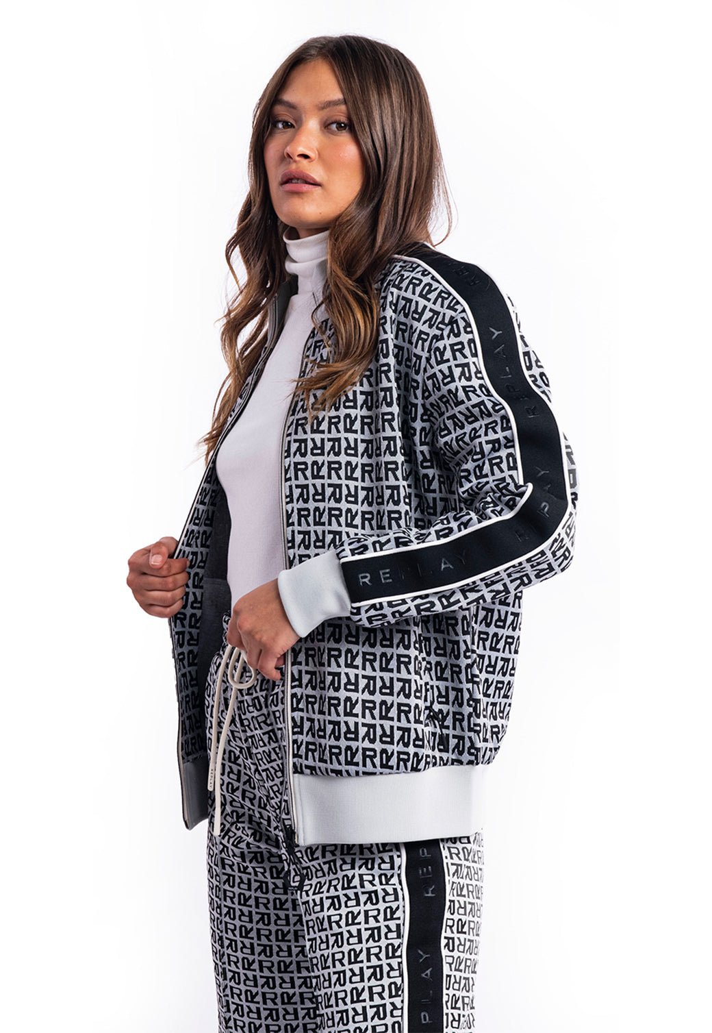 ז׳קט צווארון מרוכסן | נשים BLACK / S