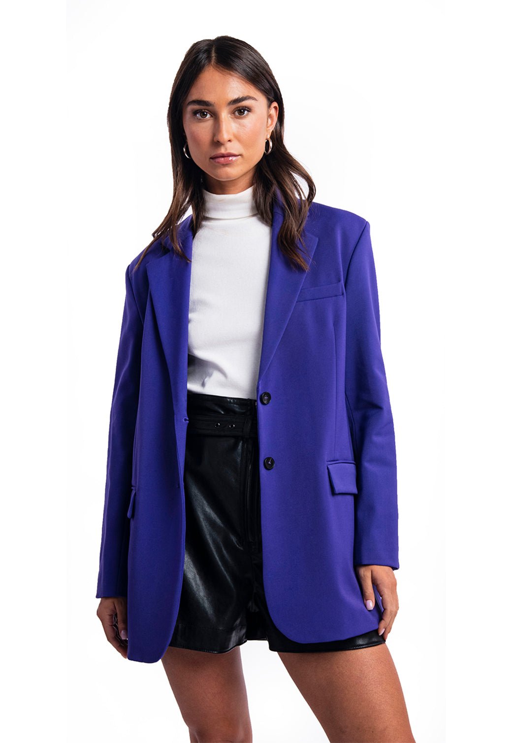 ז׳קט בלייזר מחוייט | נשים PURPLE / S