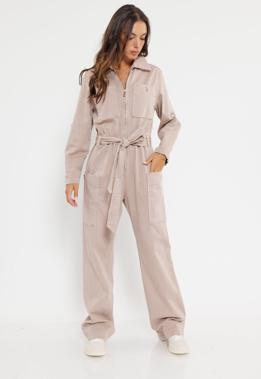 אוברול בגוון רוז סטוקו לנשים