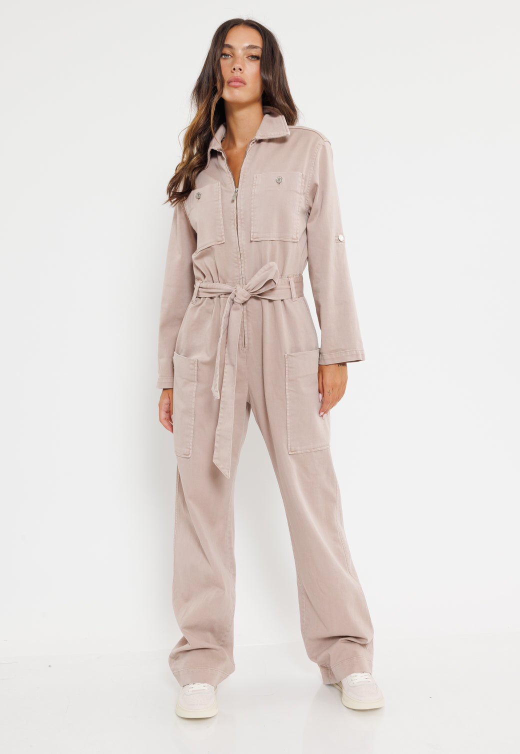 אוברול בגוון רוז סטוקו לנשים