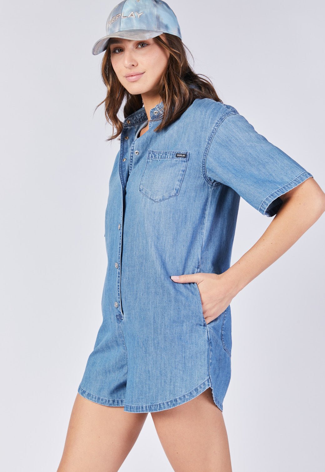 אוברול ג׳ינס קצר נשים נשים - Replay